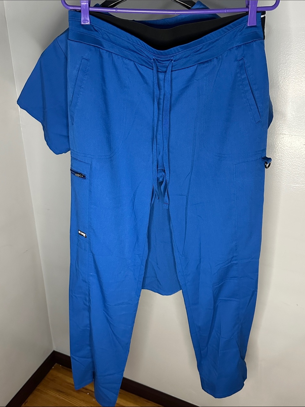 Grey's Anatomy Royal Blue Scrub Top and Pants Set - Picture 2 of 4